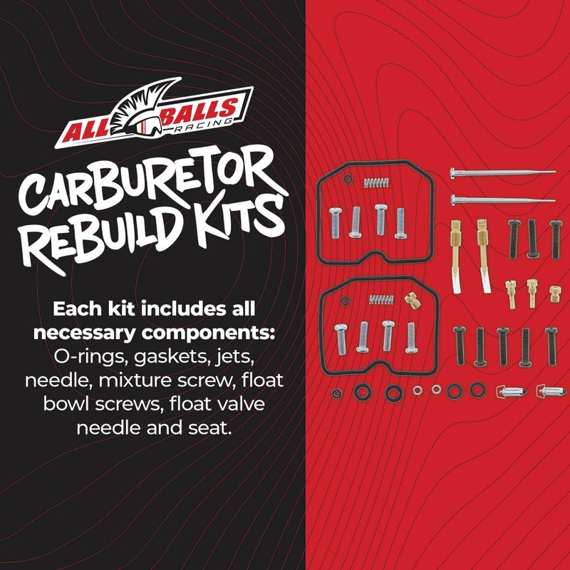 All Balls Racing Carburetor Rebuild Kit 26-1693 Compatible With/Replacement For Kawasaki EX250 Ninja 2008-2012 - Image 2